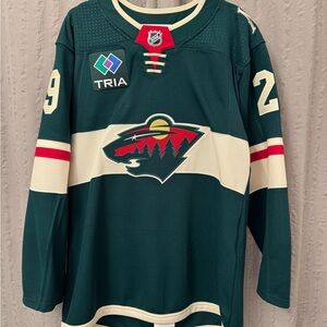 Green and Cream Hockey Jersey
